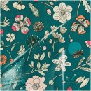 Baumwolle beschichtet - Grün mit Blumen - grün/neon - Hygge - Rico Design